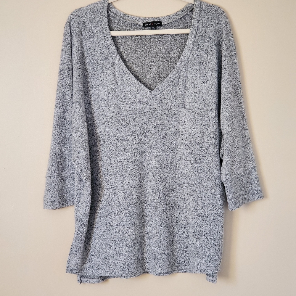 Gray V-Neck Sweater